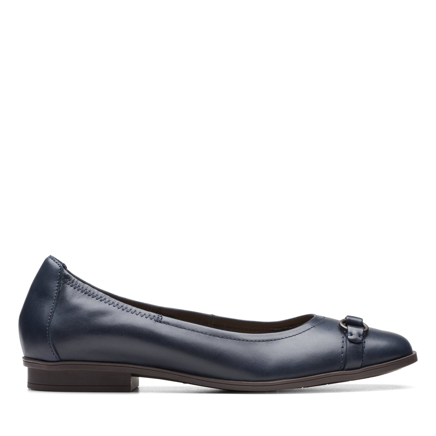 Clarks Lyrical Sky Navy Leather Flat