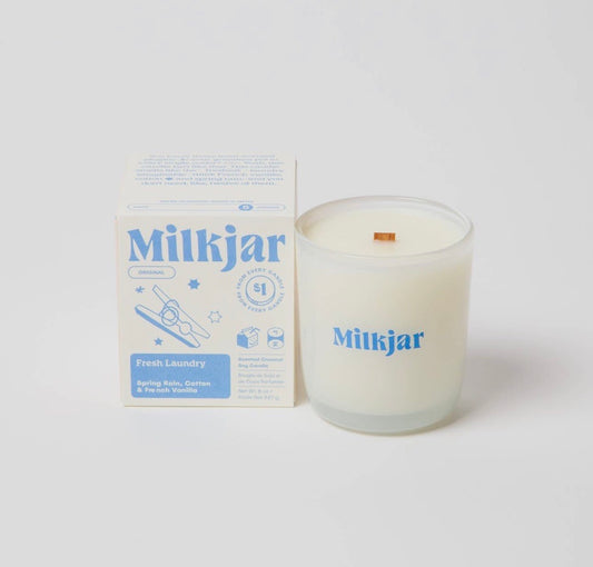 MilkJar Candle- Fresh Laundry